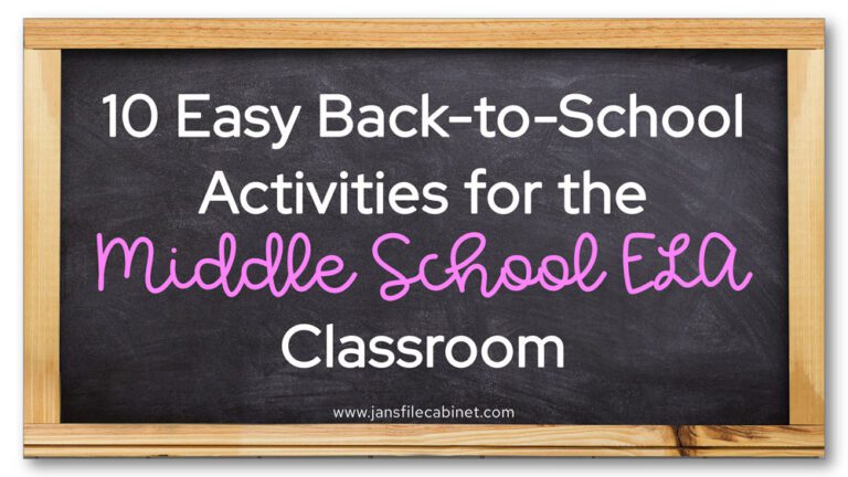 10 Easy Back-to-School Activities for the Middle School ELA Classroom