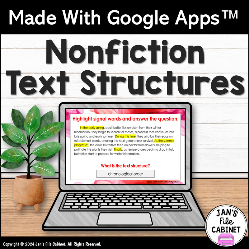 Nonfiction Text Structures Interactive Google Slides